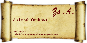 Zsinkó Andrea névjegykártya